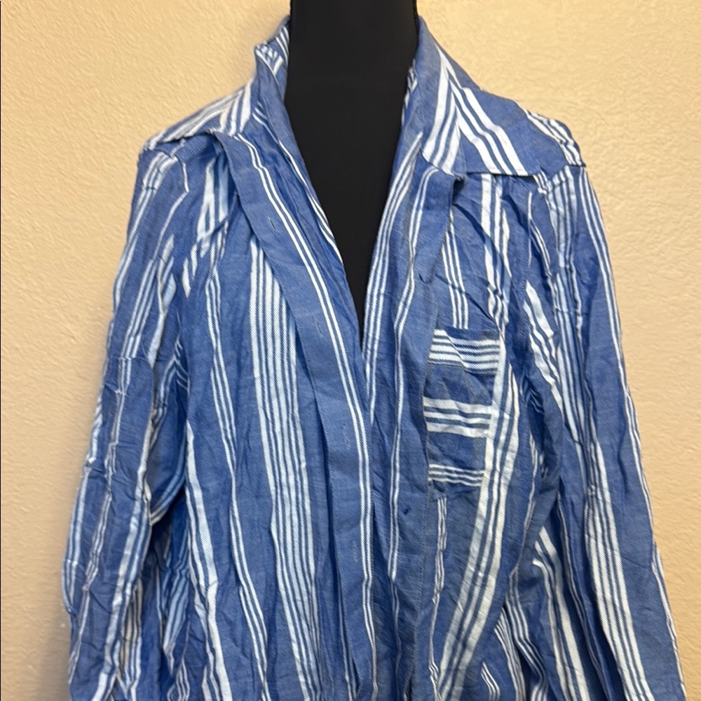 Tommy Bahama Blue and White Casual Button Down Shirt